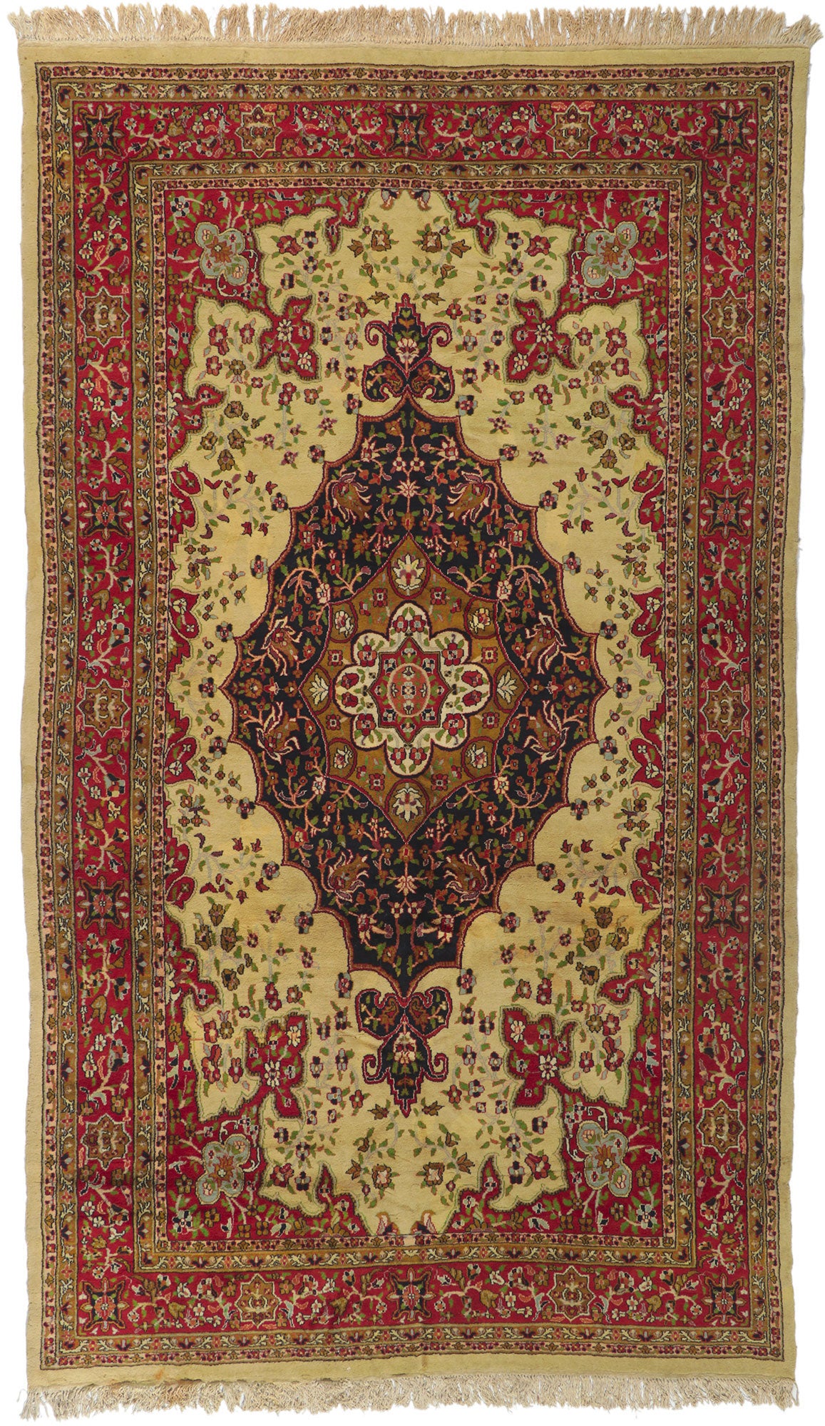 6 x 11 Vintage Indian Isfahan Rug 78304