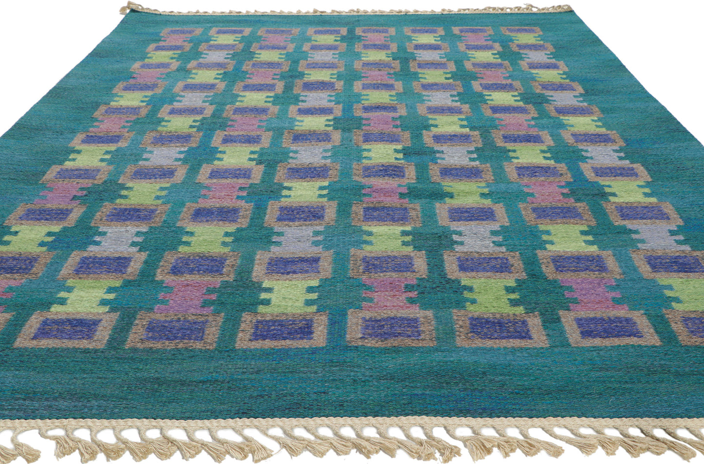 6 x 8 Judith Johansson Vintage Swedish Rollakan Rug 78495