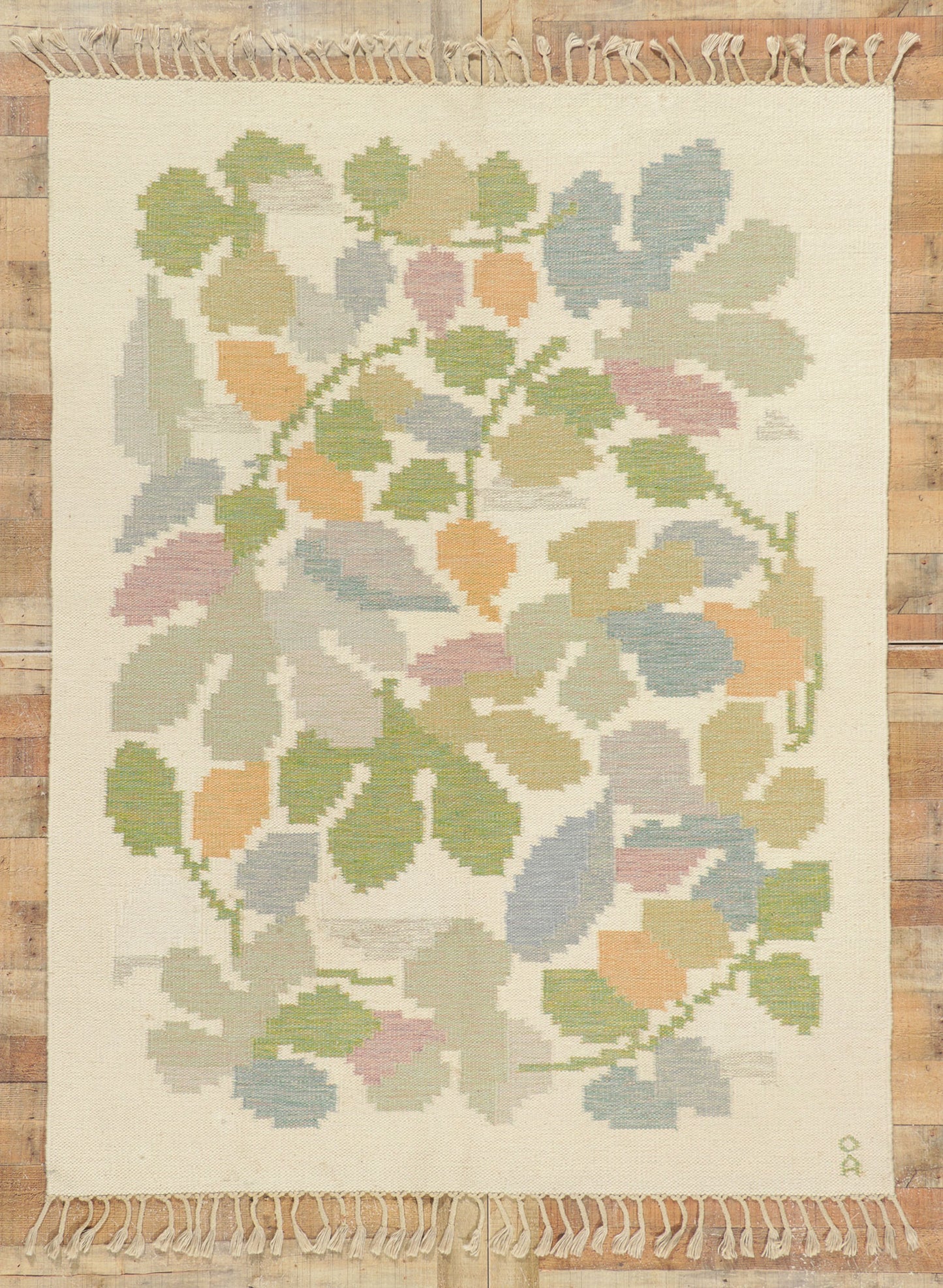 6 x 8 Anna-Johanna Angstrom Vintage Swedish Rollakan Rug 78500
