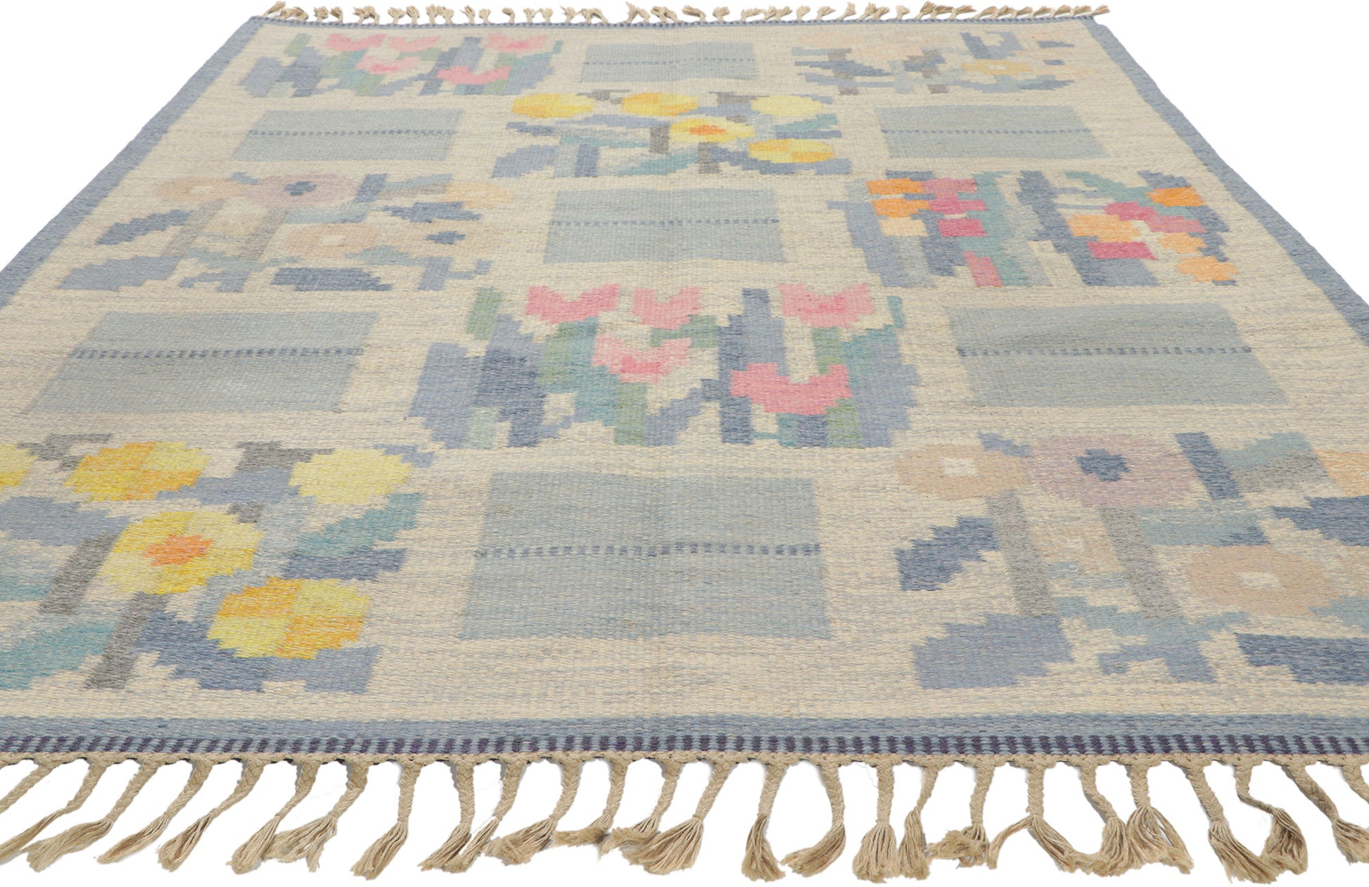 6 x 8 Ingegerd Silow Vintage Swedish Rollakan Rug 78496