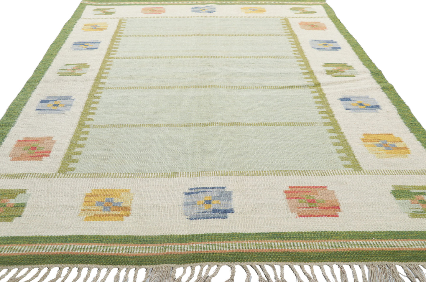 6 x 8 Strehog Gripsholm Vintage Swedish Rollakan Rug 78267