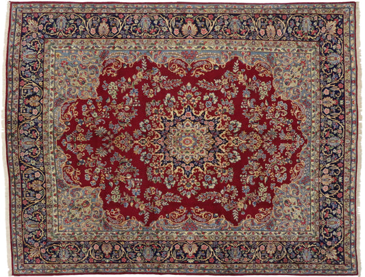 10 x 13 Vintage Red Persian Kerman Rug 60292