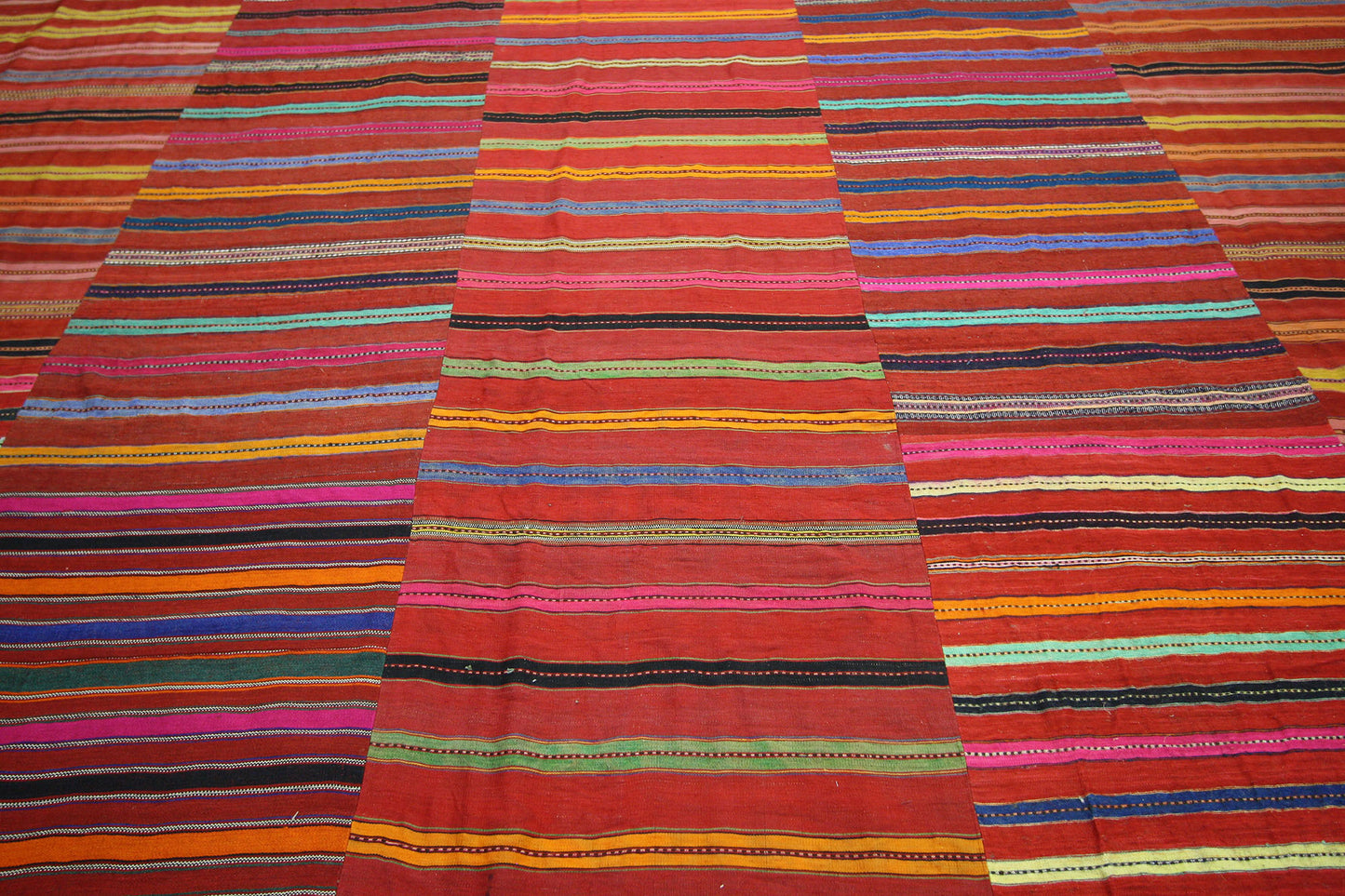 9 x 10 Vintage Turkish Striped Kilim Rug 60651