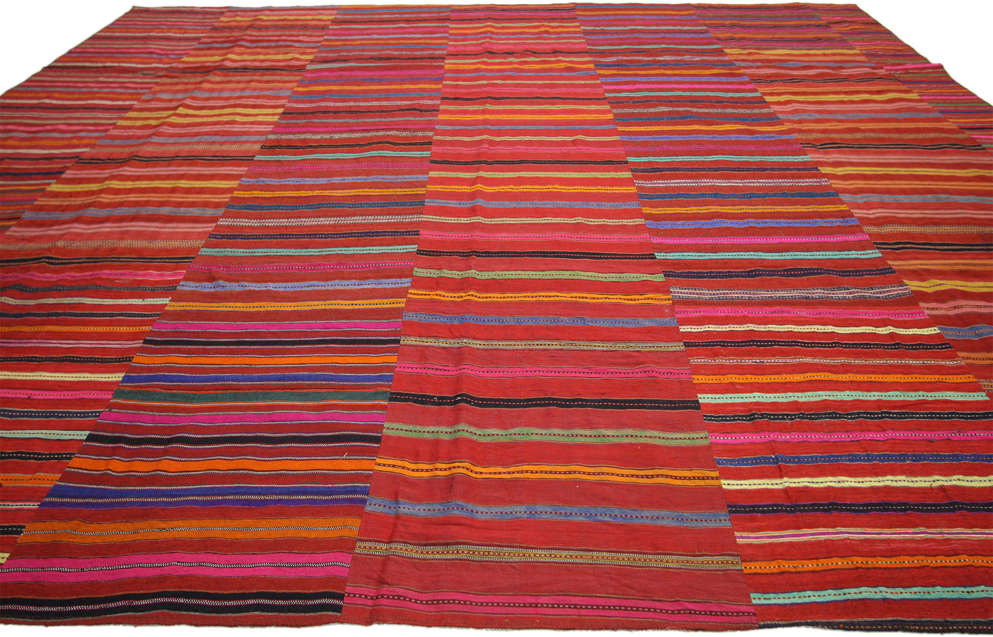 9 x 10 Vintage Turkish Striped Kilim Rug 60651