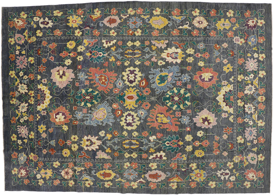 12 x 17 Colorful Turkish Oushak Rug 60656