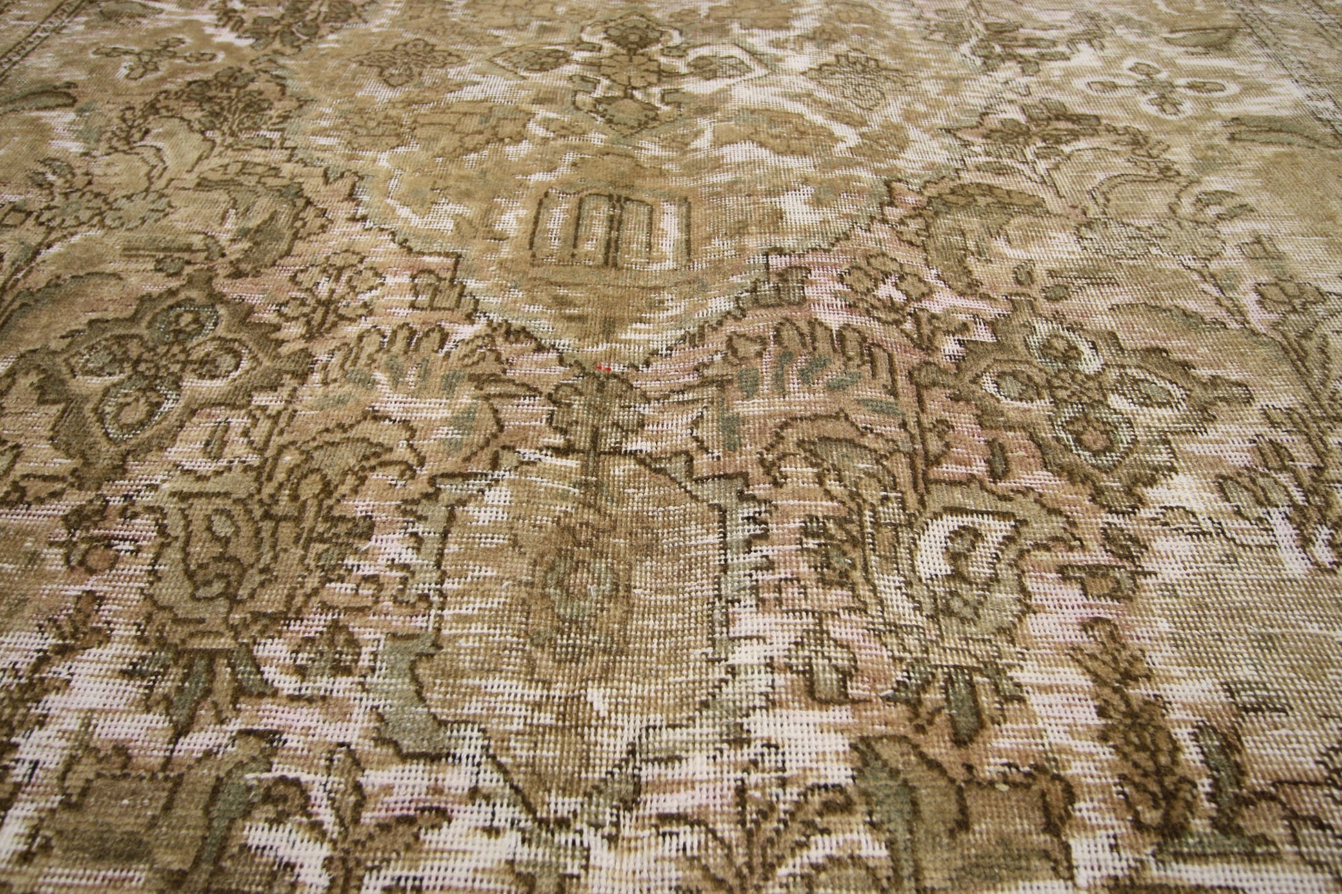 8 x 9 Vintage Distressed Overdyed Persian Rug 60717