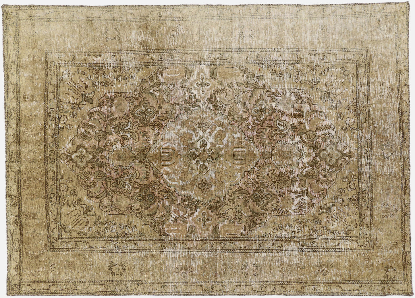 8 x 9 Vintage Distressed Overdyed Persian Rug 60717