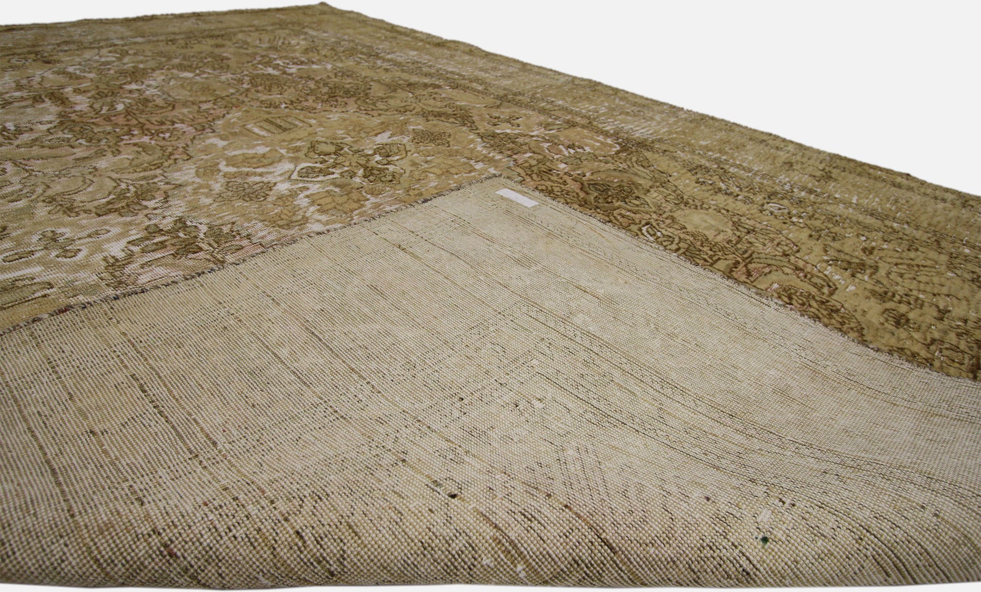 8 x 9 Vintage Distressed Overdyed Persian Rug 60717