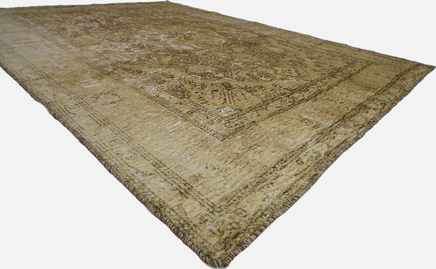 8 x 9 Vintage Distressed Overdyed Persian Rug 60717