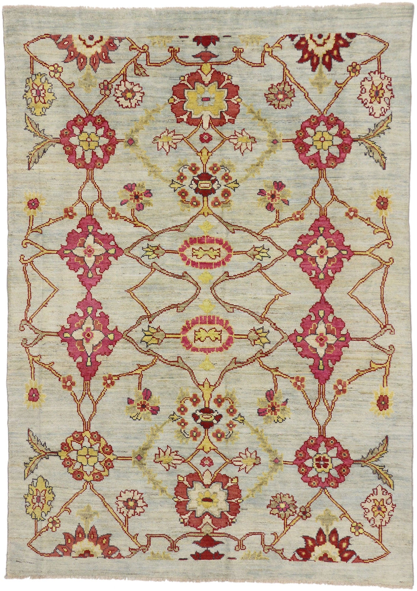 7 x 9 Colorful Turkish Oushak Rug 60757