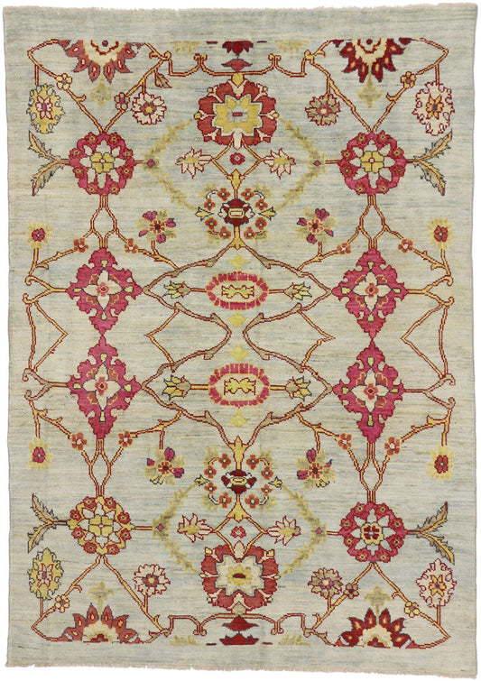 7 x 9 Colorful Turkish Oushak Rug 60757