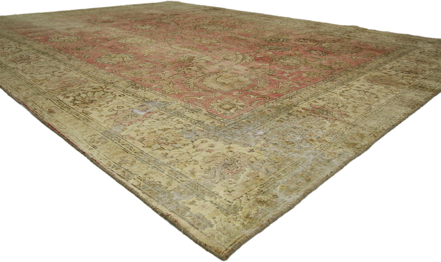 9 x 13 Antique Persian Tabriz Rug 60779