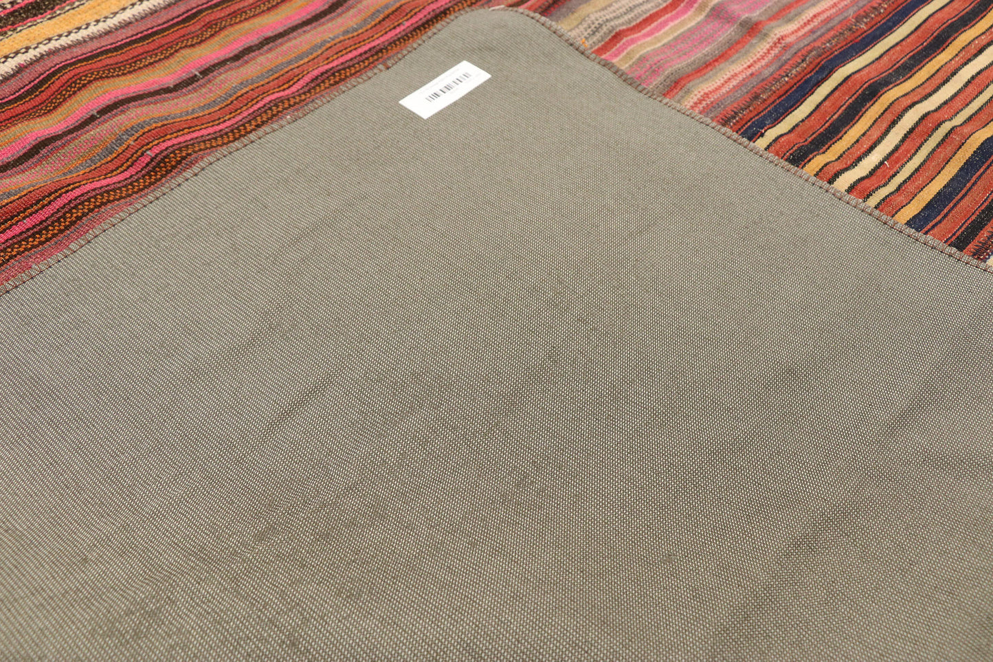 13 x 15 Vintage Turkish Striped Kilim Rug 60794