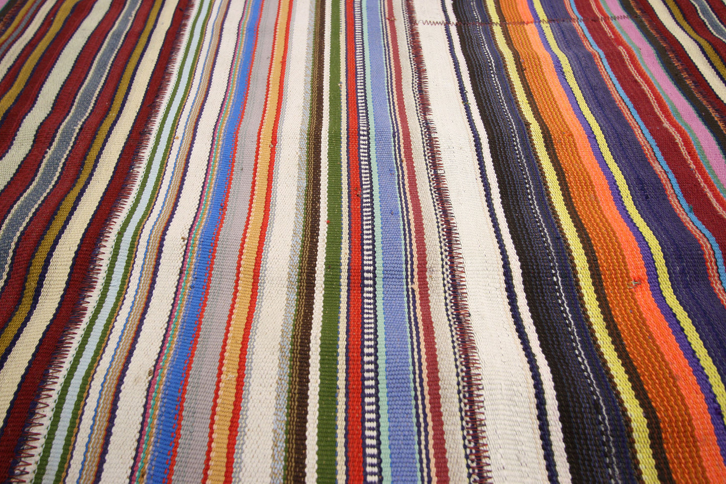10 x 13 Vintage Turkish Striped Kilim Rug 60797