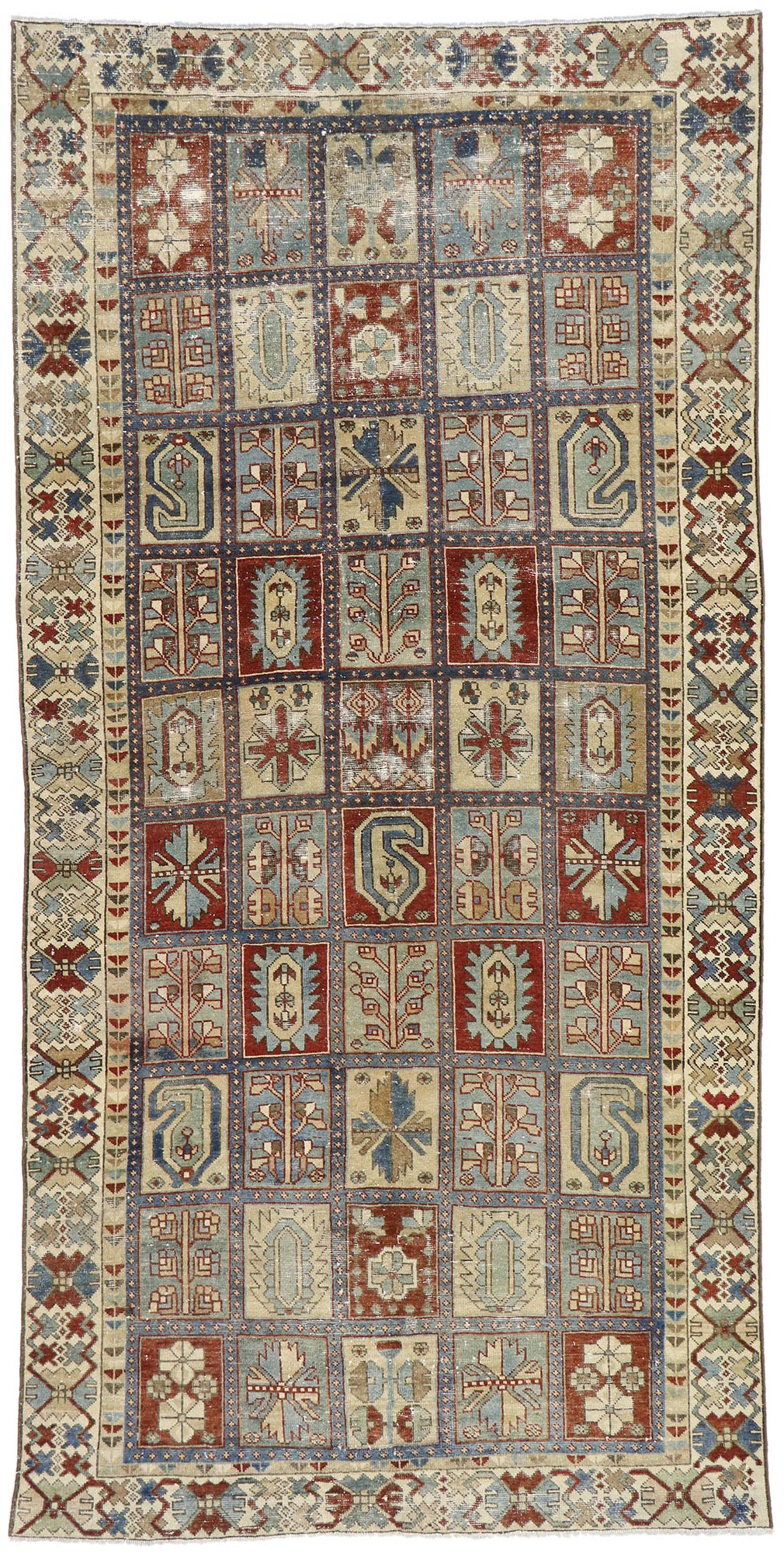 5 x 10 Antique Persian Bakhtiari Rug 60819