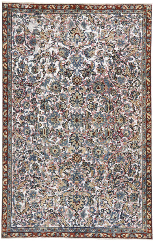 6 x 9 Antique Persian Tabriz Rug 60824