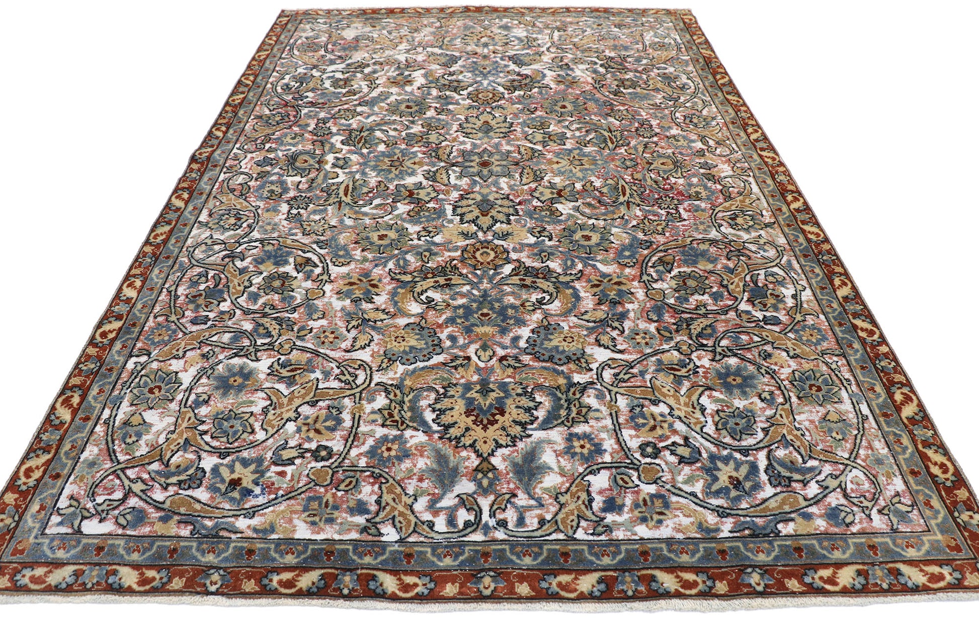 6 x 9 Antique Persian Tabriz Rug 60824