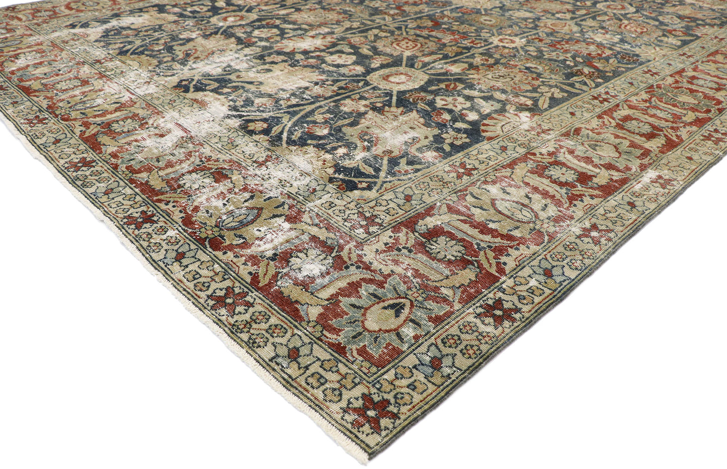 9 x 11 Antique Persian Tabriz Rug 60842