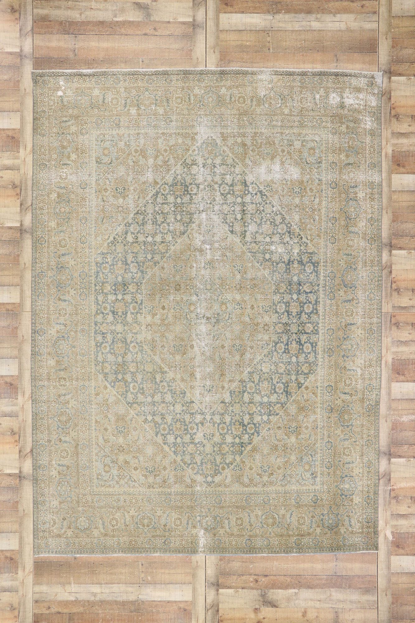 8 x 11 Antique Persian Tabriz Rug 60865