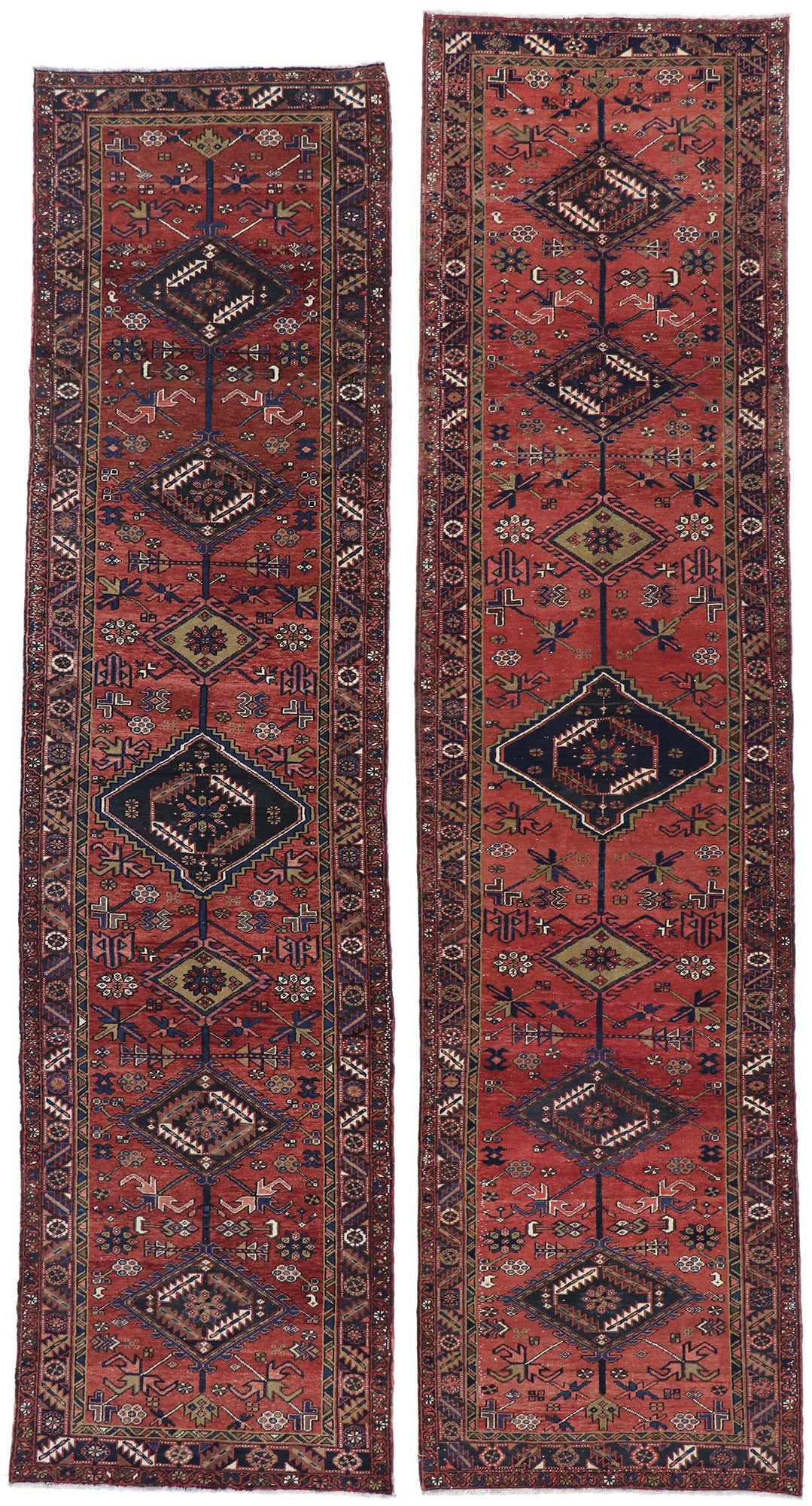 4 x 14 Vintage Persian Heriz Rug 60887