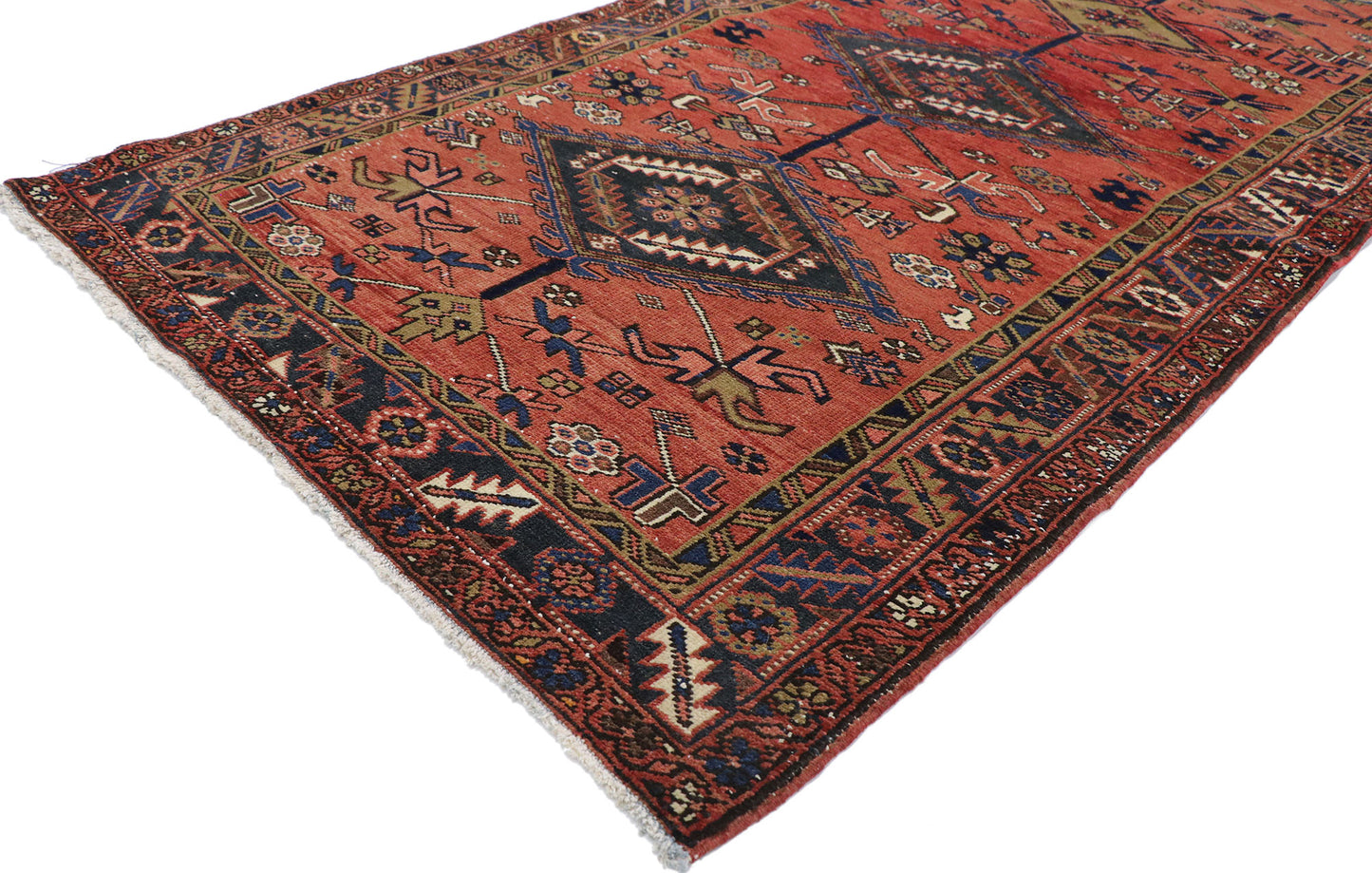 4 x 14 Vintage Persian Heriz Rug 60887