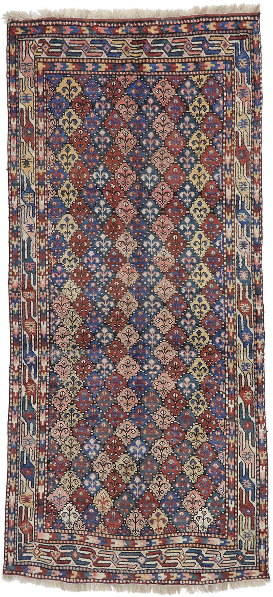 4 x 10 Antique Caucasian Azerbaijan Rug 60893
