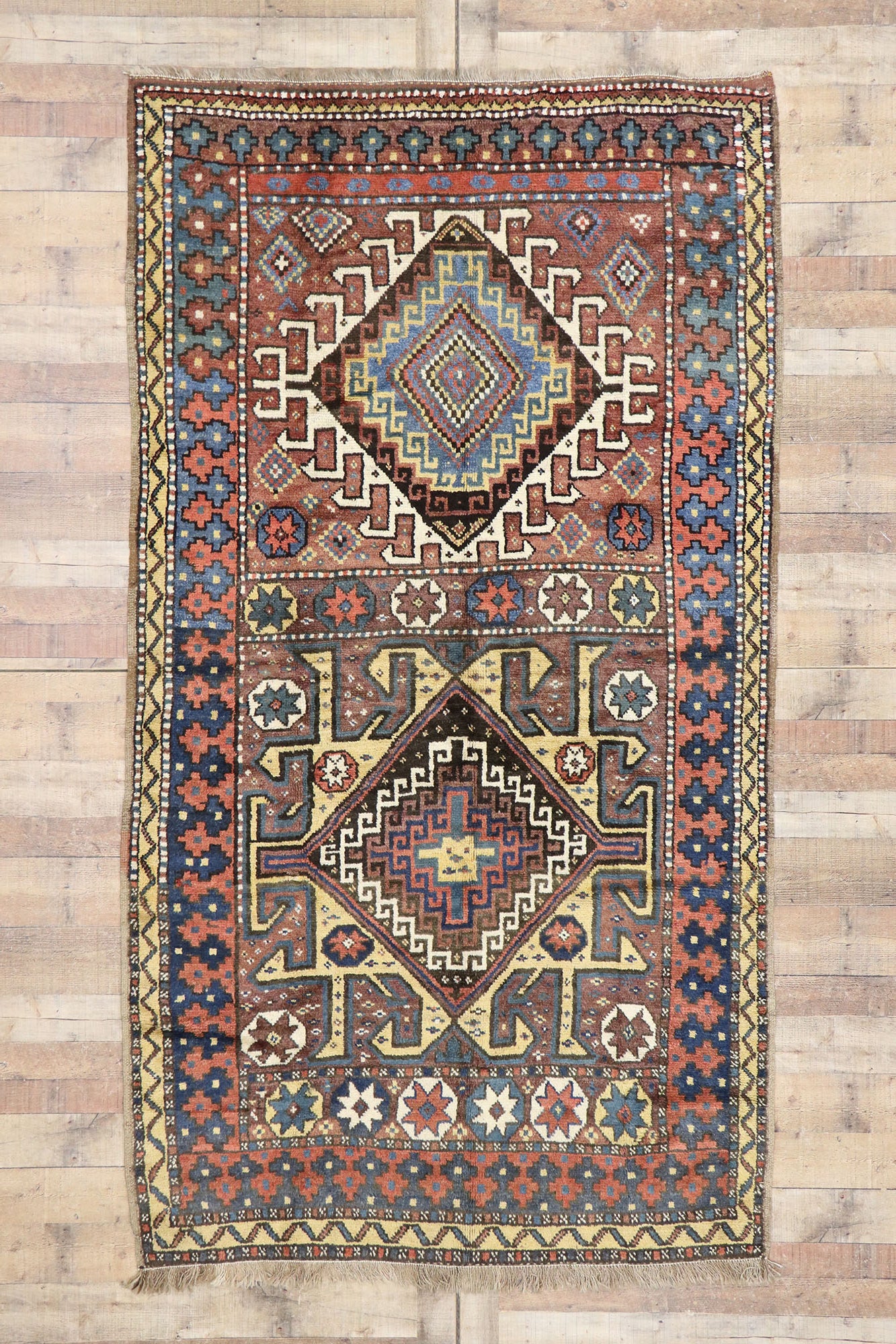 5 x 9 Antique Caucasian Azerbaijan Rug 60923
