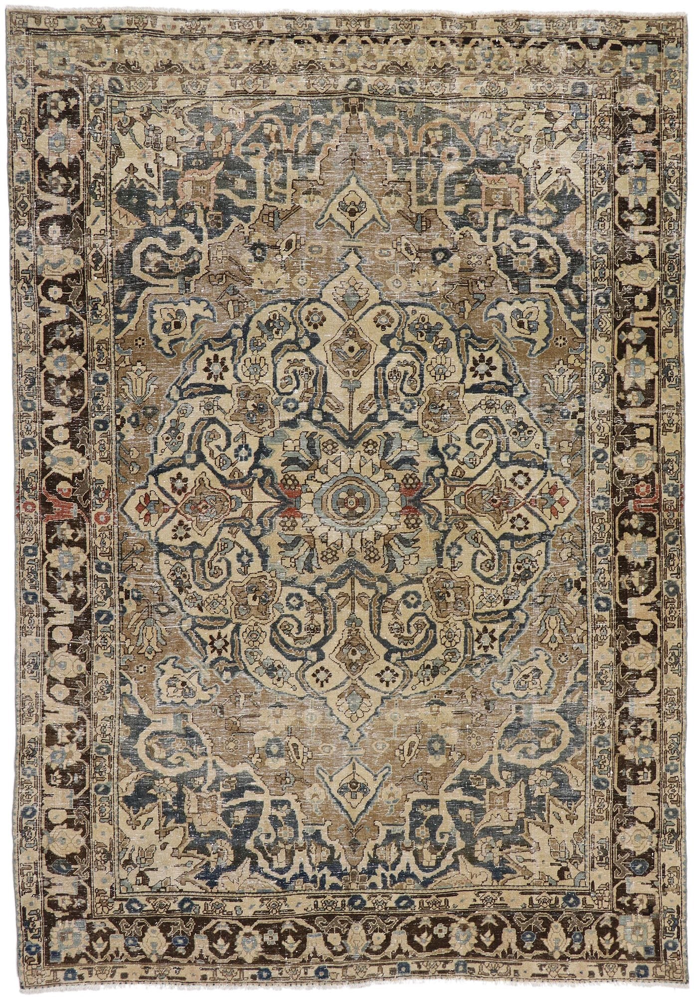 8 x 12 Antique Persian Heriz Rug 60935