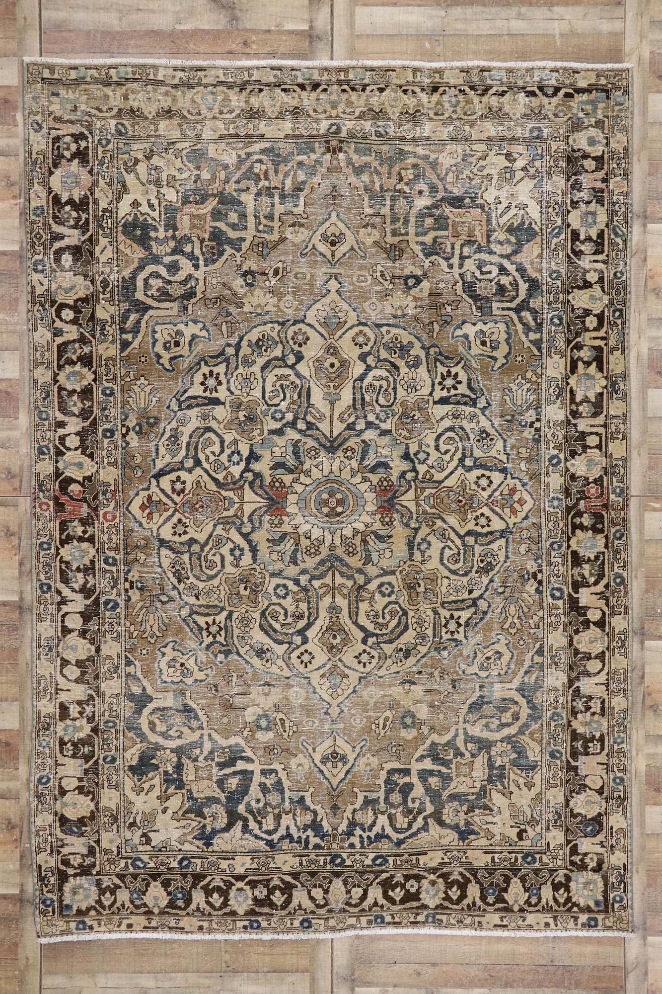 8 x 12 Antique Persian Heriz Rug 60935
