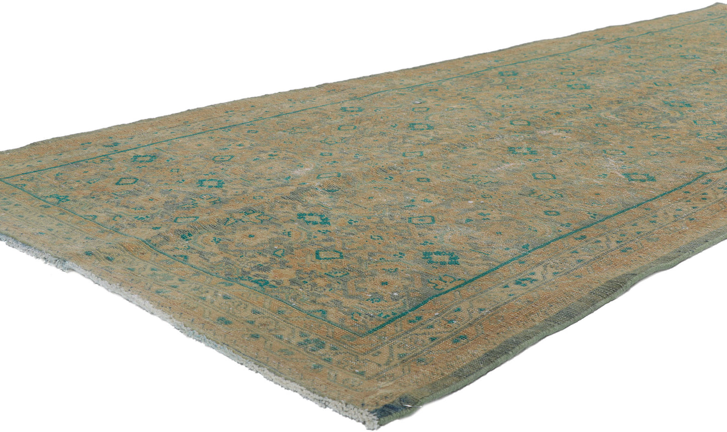4 x 10 Vintage Persian Tabriz Runner 60985