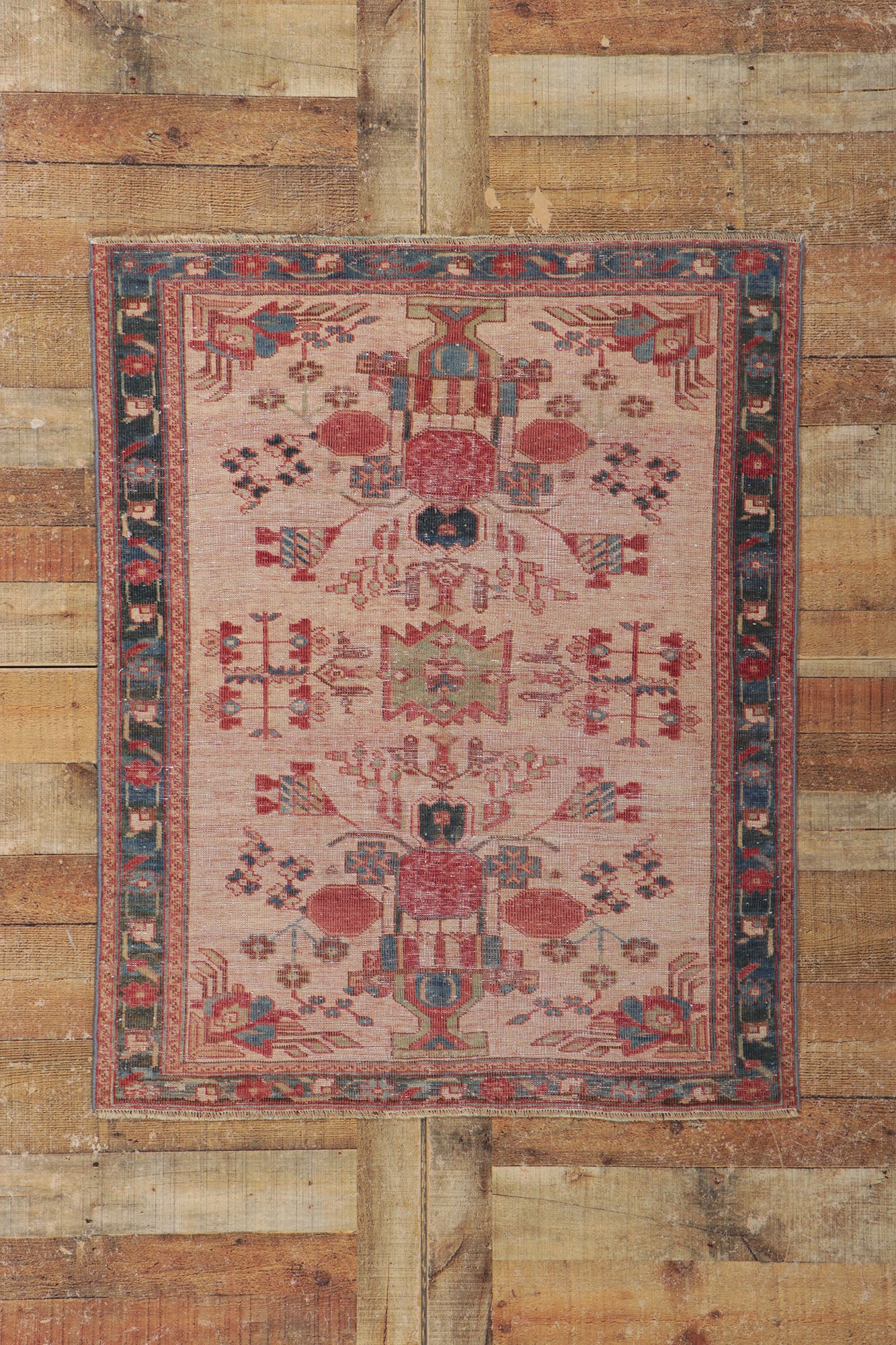 3 x 4 Antique-Worn Persian Qashqai Rug 61000