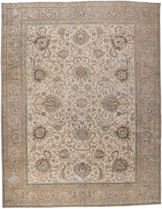 10 x 13 Vintage Persian Tabriz Rug 61015