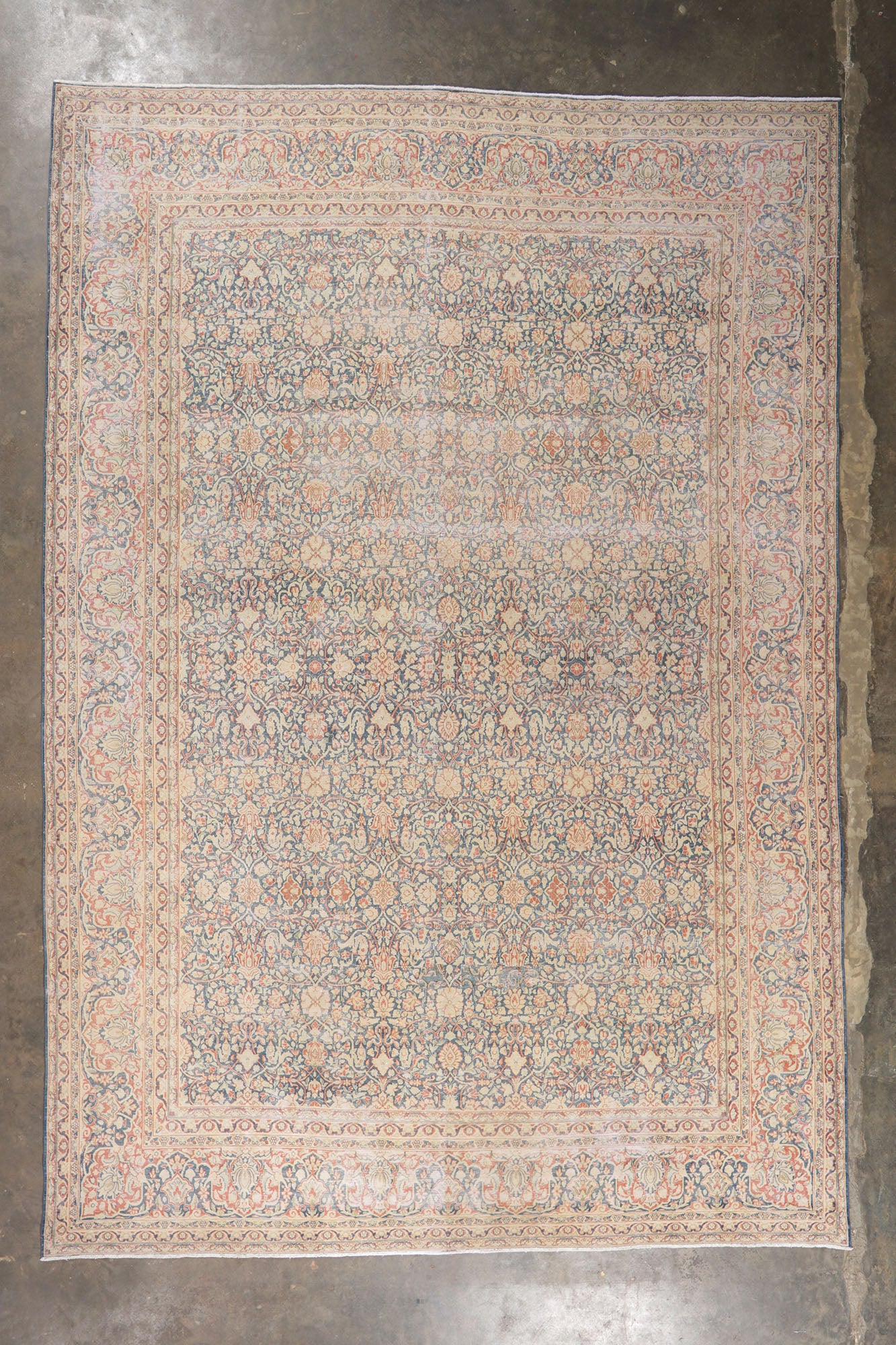 11 x 16 Antique-Worn Persian Kerman Rug 61024