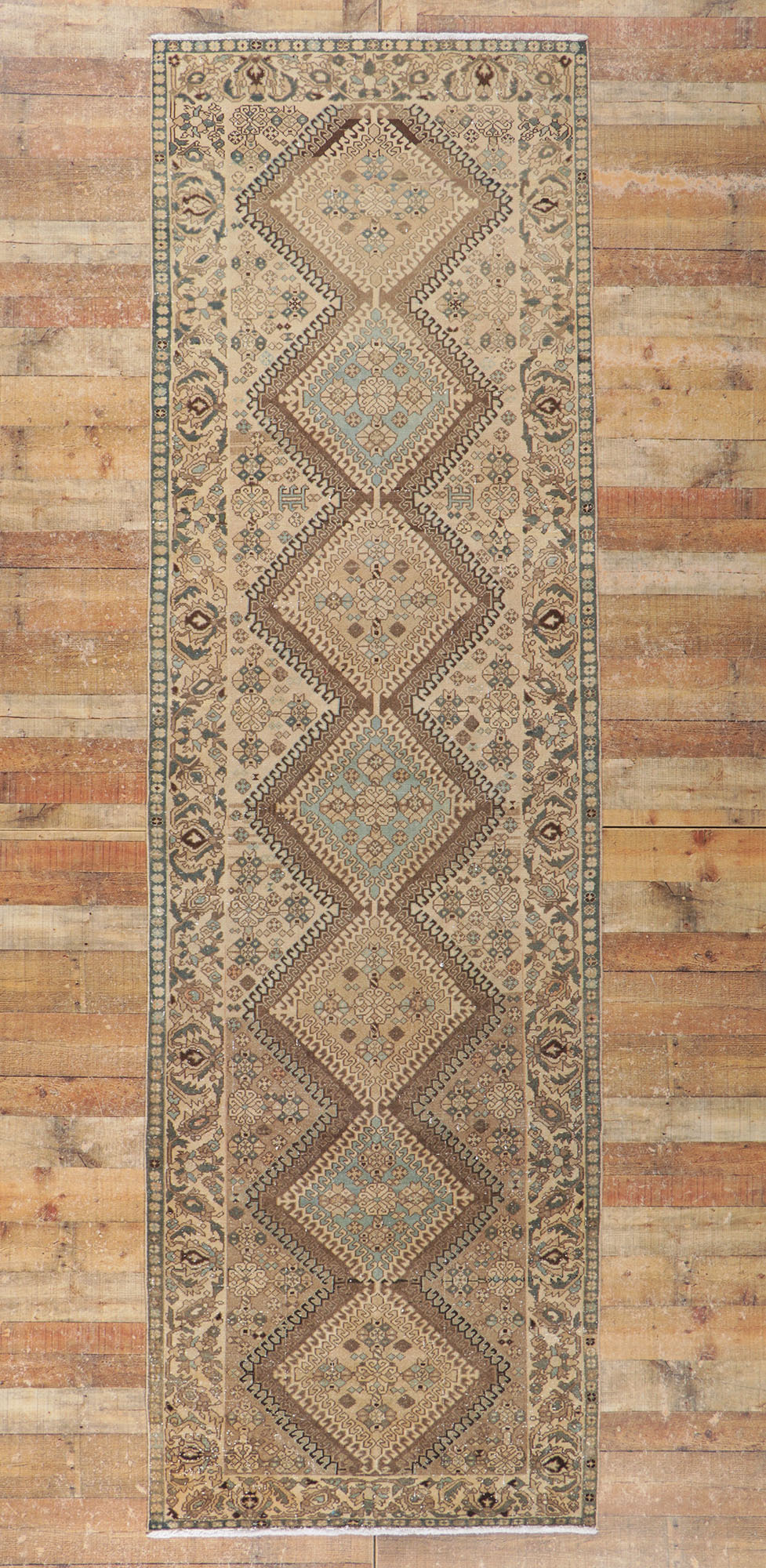 4 x 13 Vintage Persian Hamadan Rug 61026