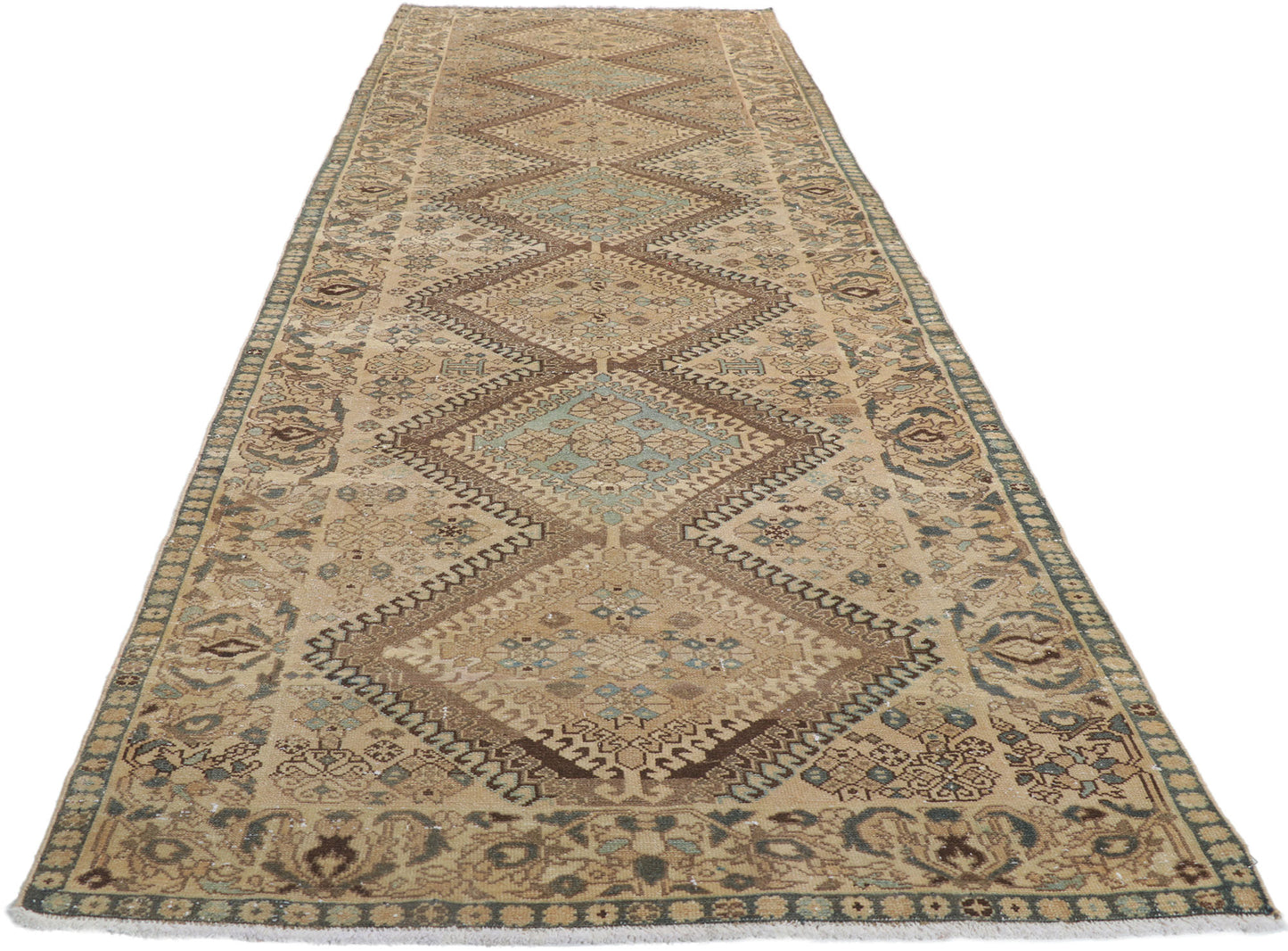 4 x 13 Vintage Persian Hamadan Rug 61026