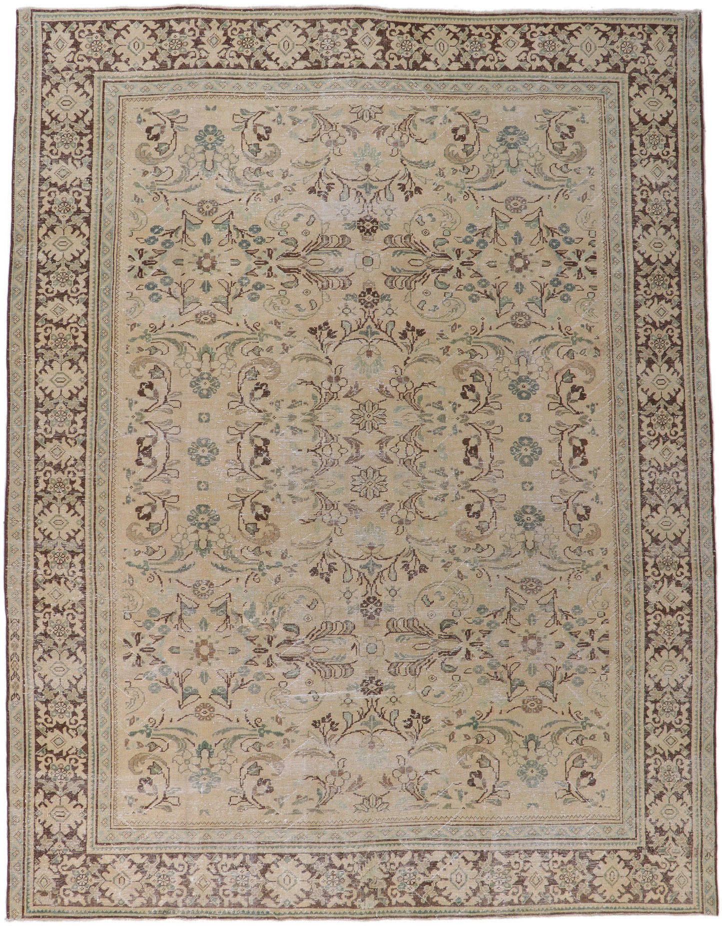 9 x 12 Antique-Worn Persian Mahal Rug 61028
