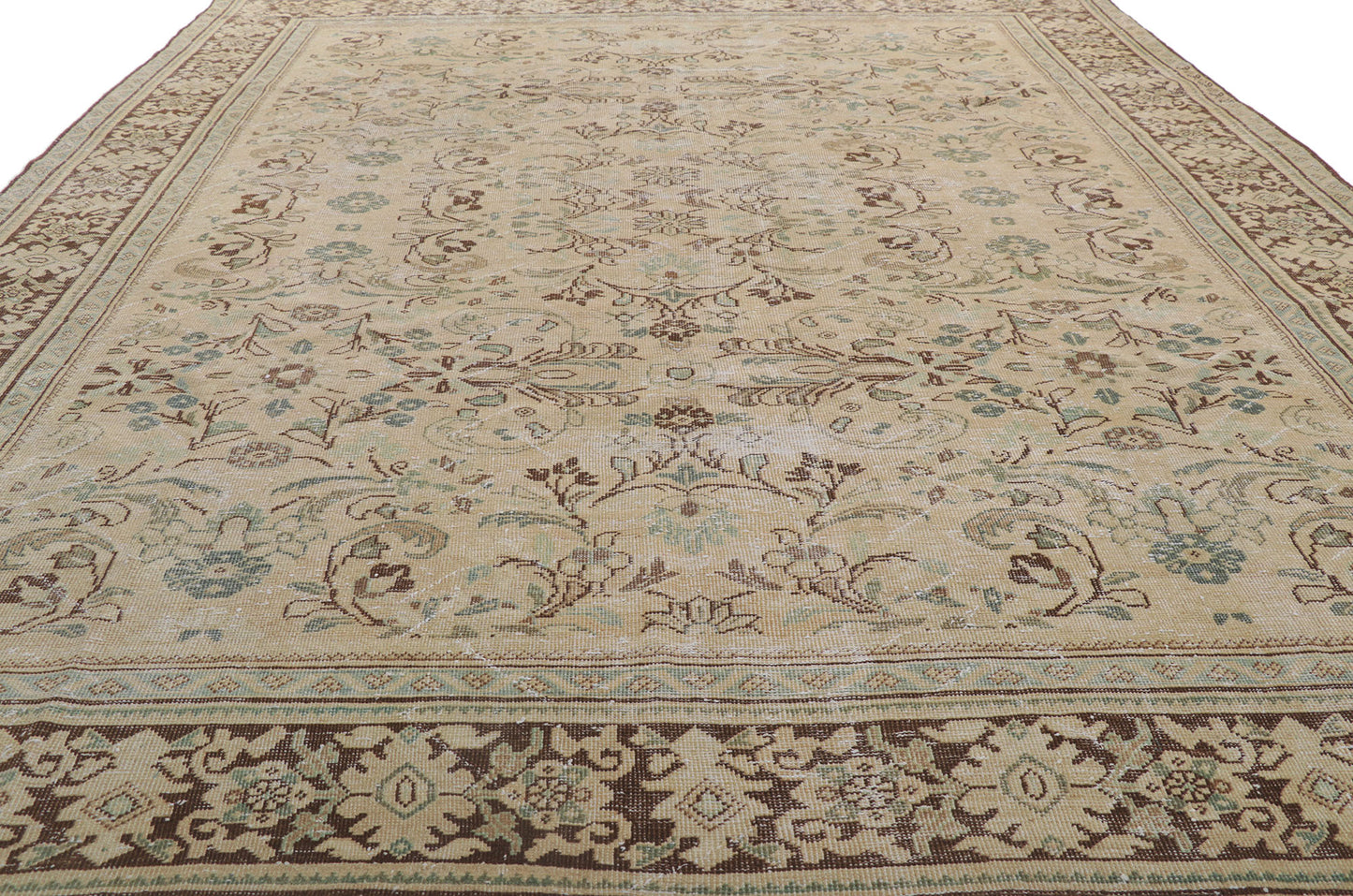 9 x 12 Antique-Worn Persian Mahal Rug 61028