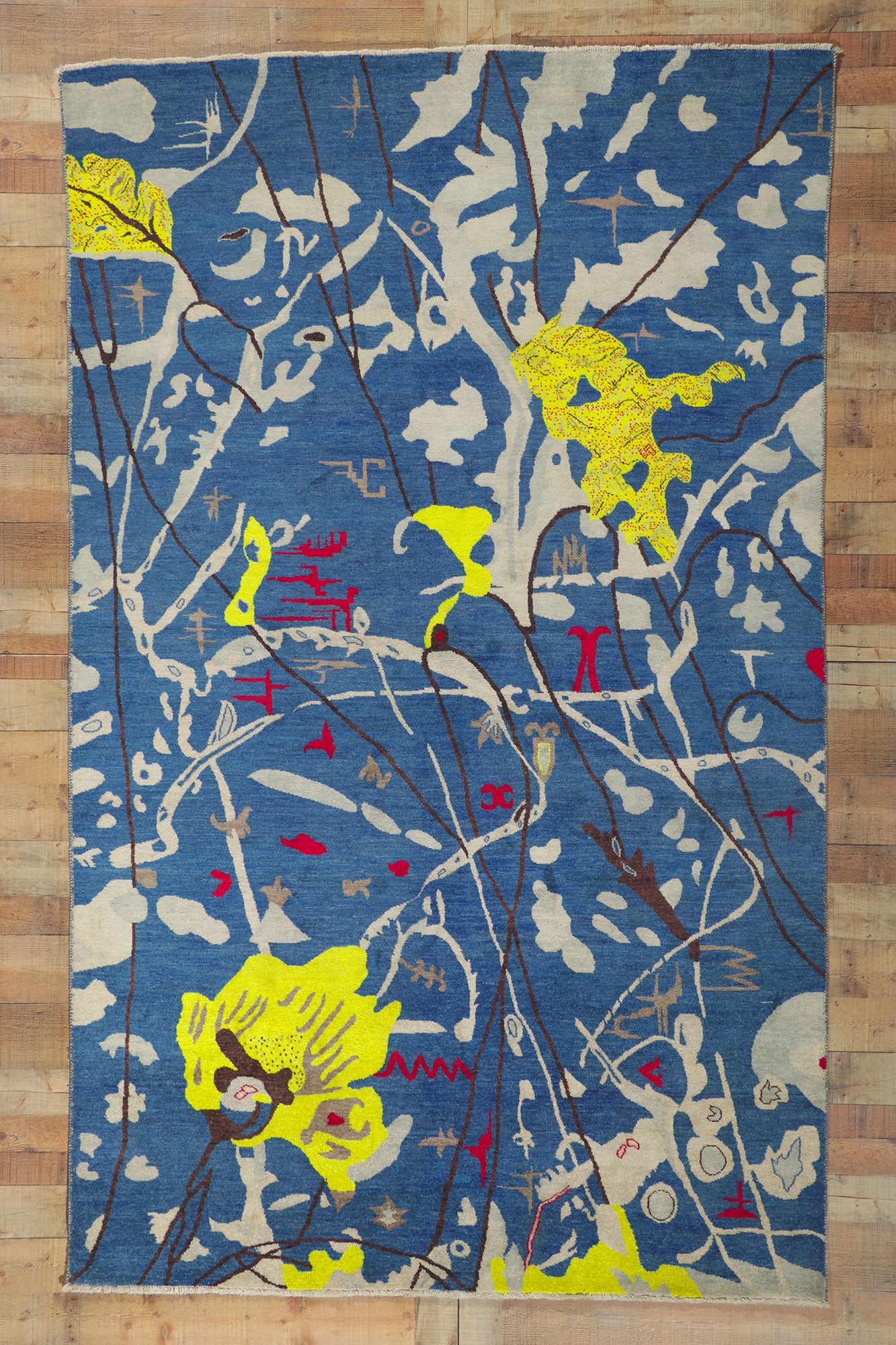 6 x 10 Joan Miro Style Abstract Rug 80741