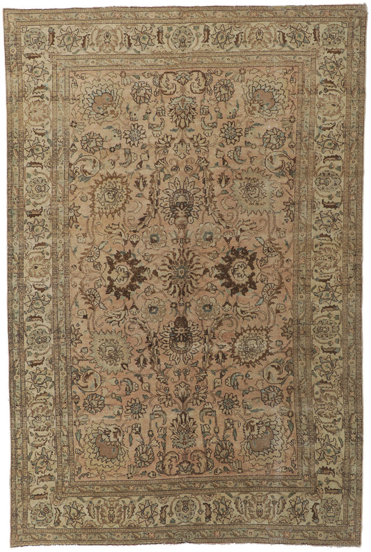 6 x 10 Vintage Persian Tabriz Rug 60969