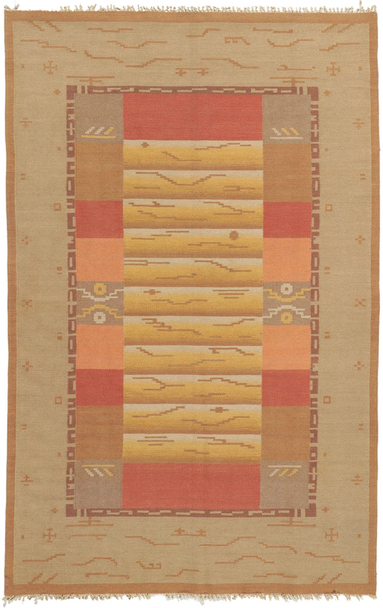 6 x 10 Vintage Finnish Flatweave Rug 78477