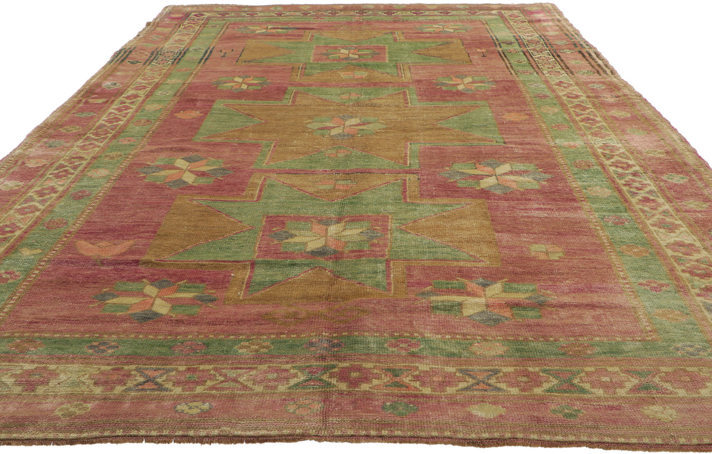 6 x 10 Vintage Turkish Oushak Rug 51385