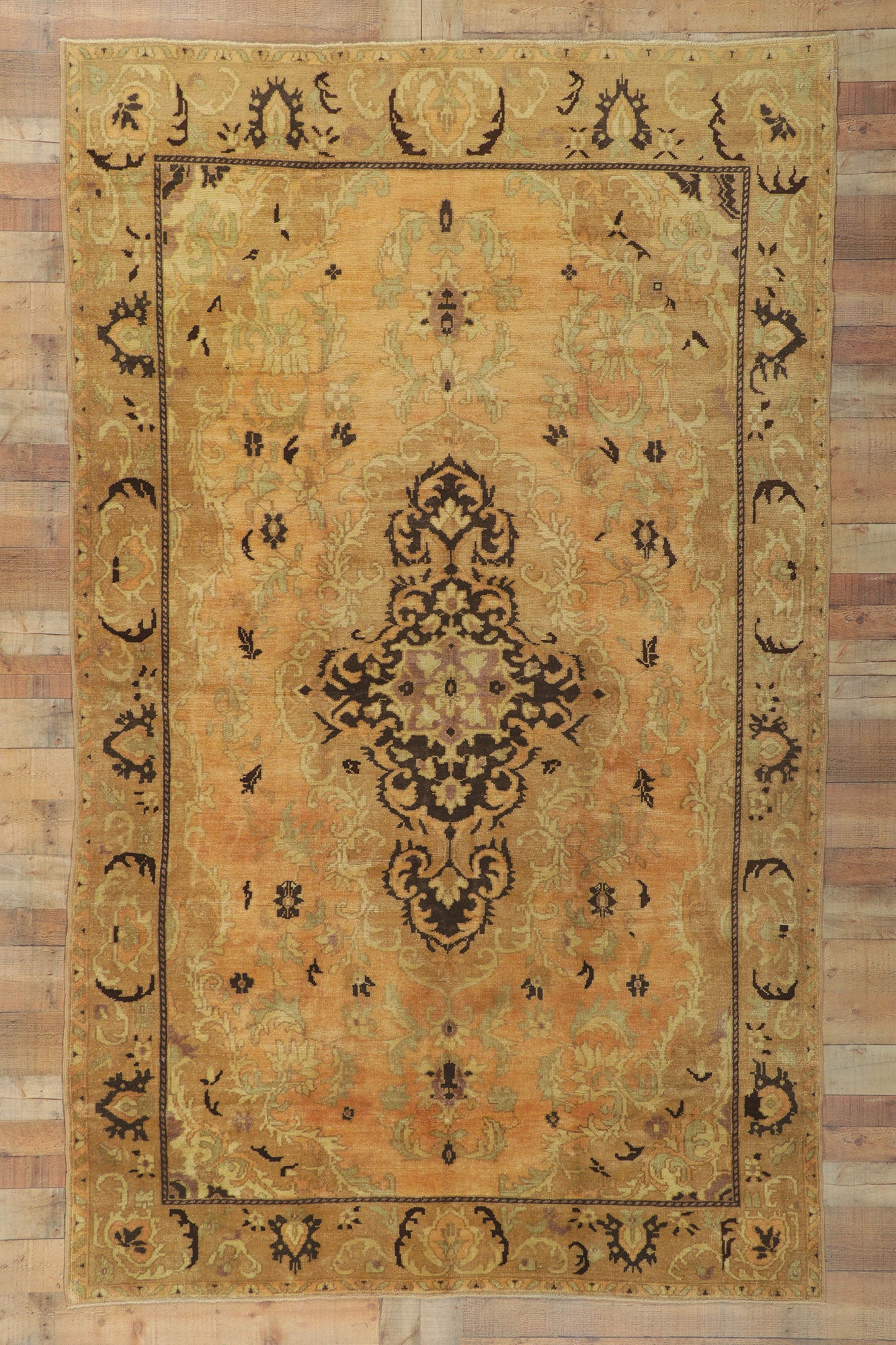 6 x 10 Vintage Turkish Oushak Rug 73761