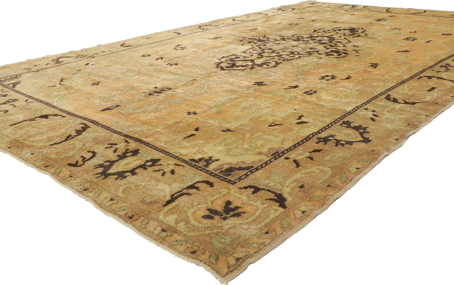 6 x 10 Vintage Turkish Oushak Rug 73761