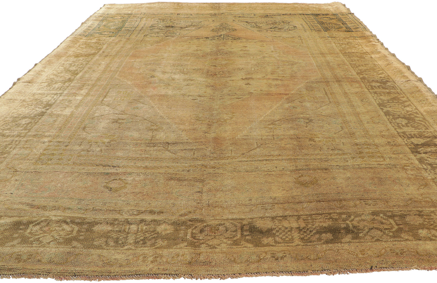 6 x 10 Vintage Turkish Oushak Rug 74094