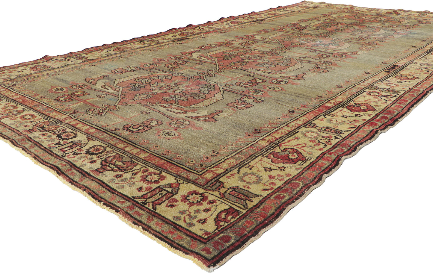 6 x 11 Vintage Turkish Oushak Rug 50216