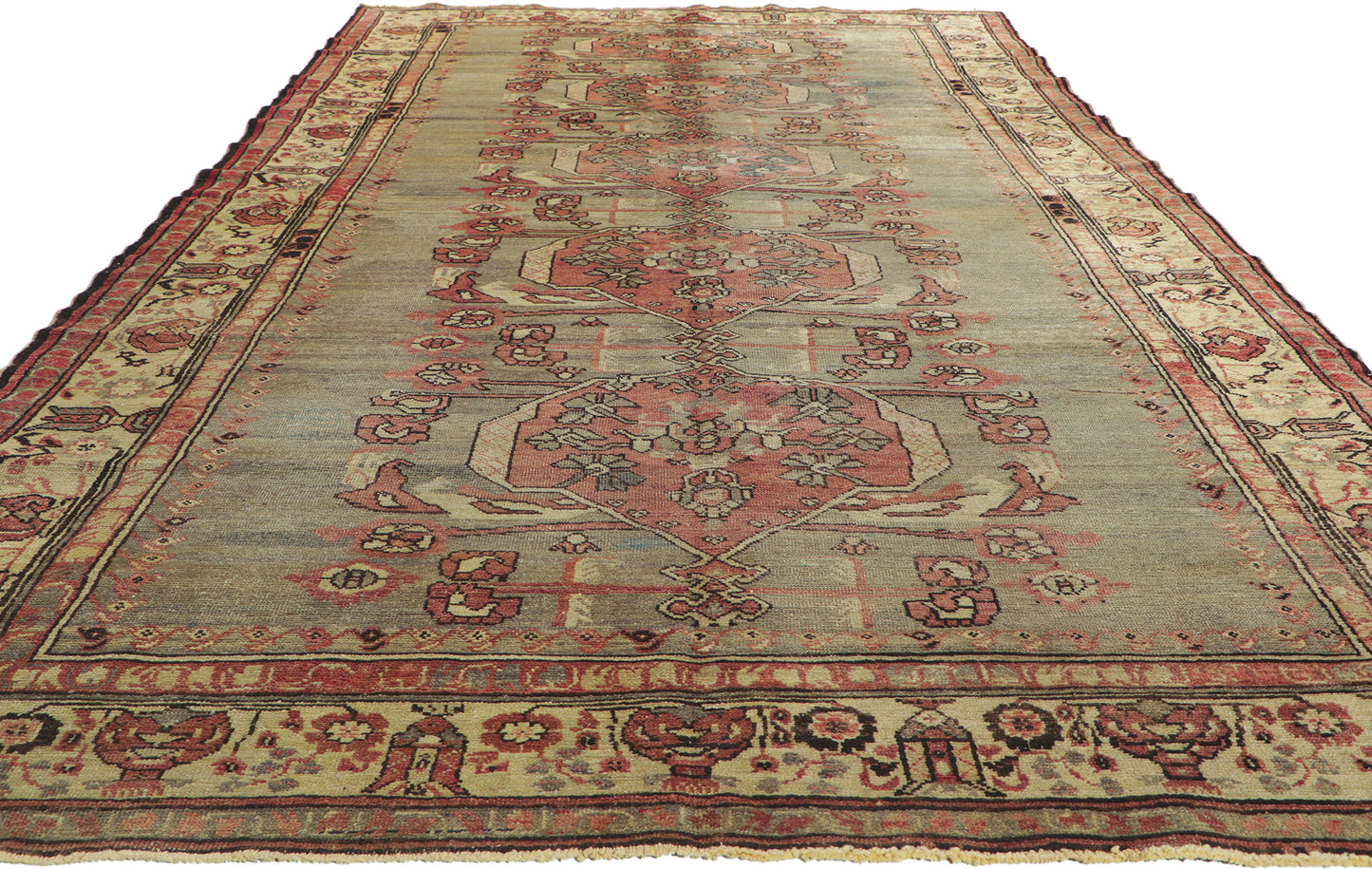 6 x 11 Vintage Turkish Oushak Rug 50216