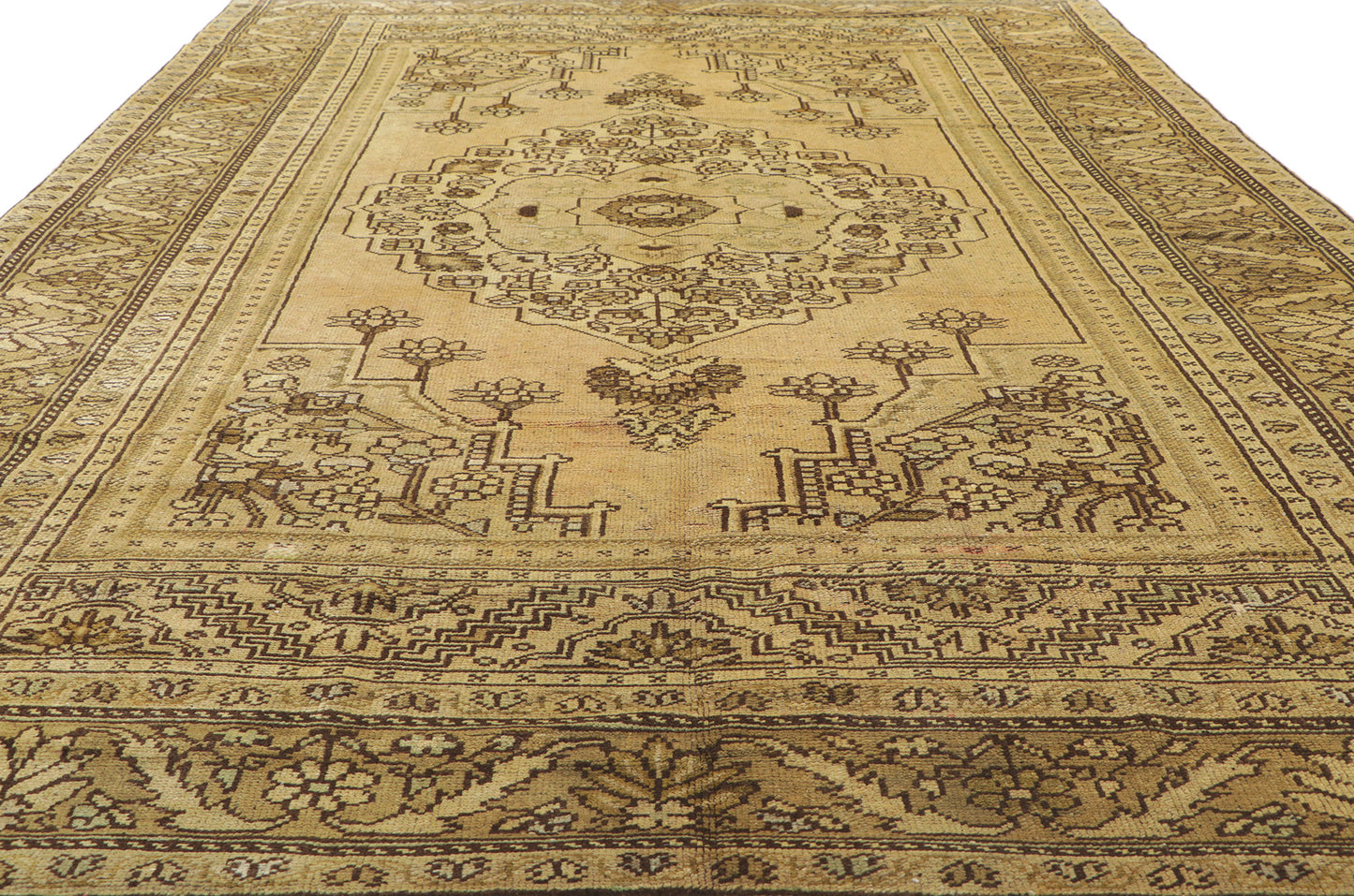 6 x 11 Vintage Turkish Oushak Rug 50517
