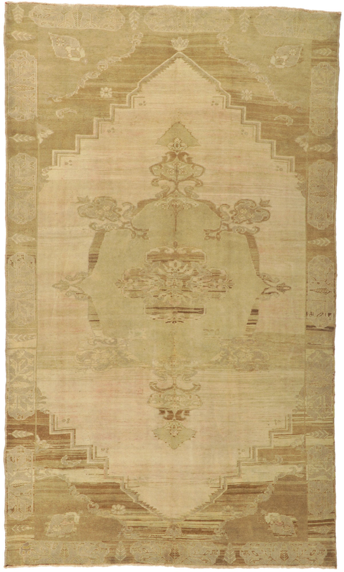 6 x 11 Vintage Turkish Oushak Rug 51381