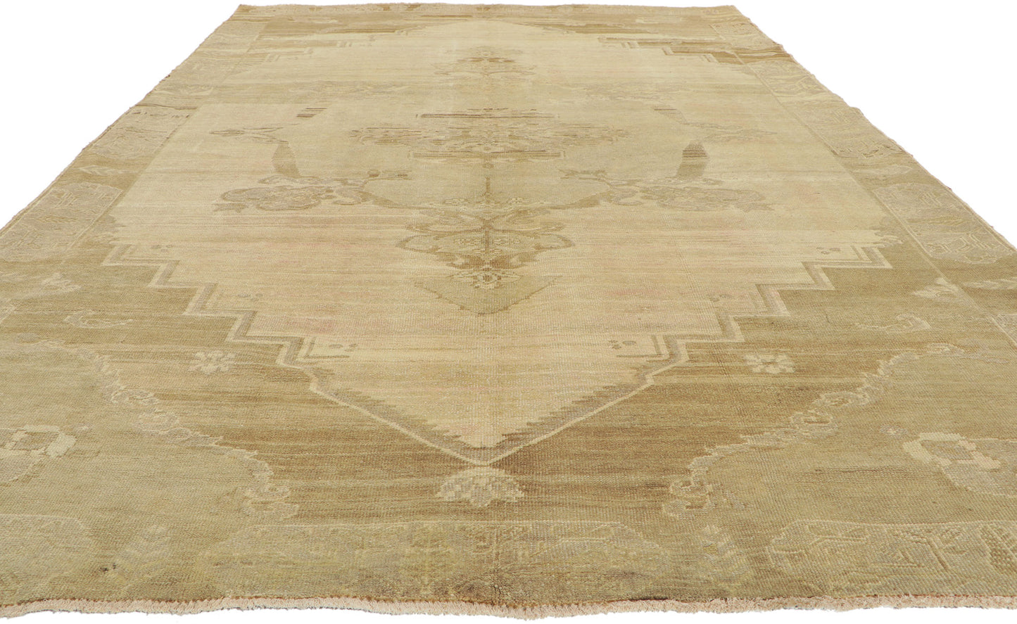 6 x 11 Vintage Turkish Oushak Rug 51381
