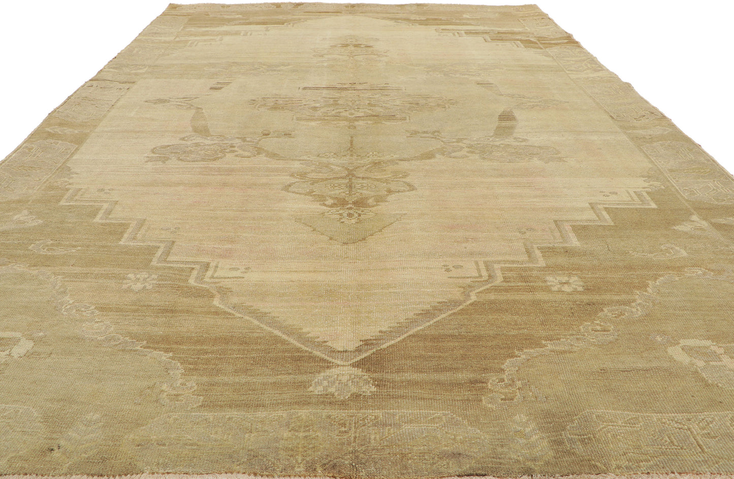 6 x 11 Vintage Turkish Oushak Rug 51381